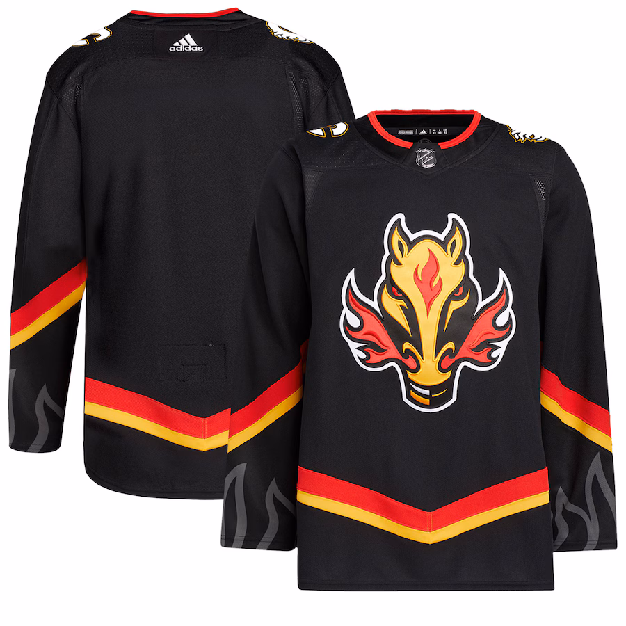 Men's Calgary Flames adidas Black Alternate Primegreen Authentic Jersey - ujerseystore