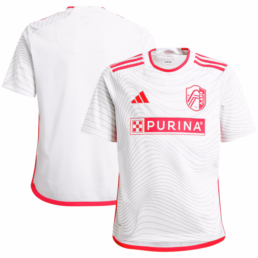 Youth St. Louis City SC  adidas White 2024 The Confluence Kit Replica Jersey - ujerseystore