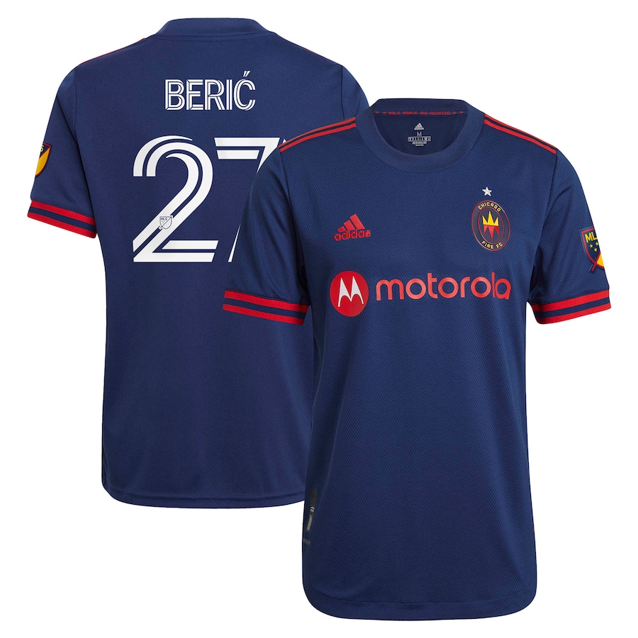 Men's Chicago Fire Robert Beric adidas Navy 2021 Primary Authentic Jersey - ujerseystore
