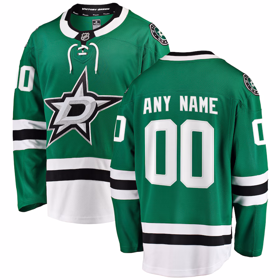 Men's Dallas Stars Fanatics Green Home Breakaway Custom Jersey - ujerseystore