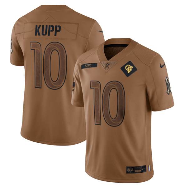 Men's Los Angeles Rams #10 Cooper Kupp 2023 Brown Salute To Service Limited Football Stitched Jersey - ujerseystore