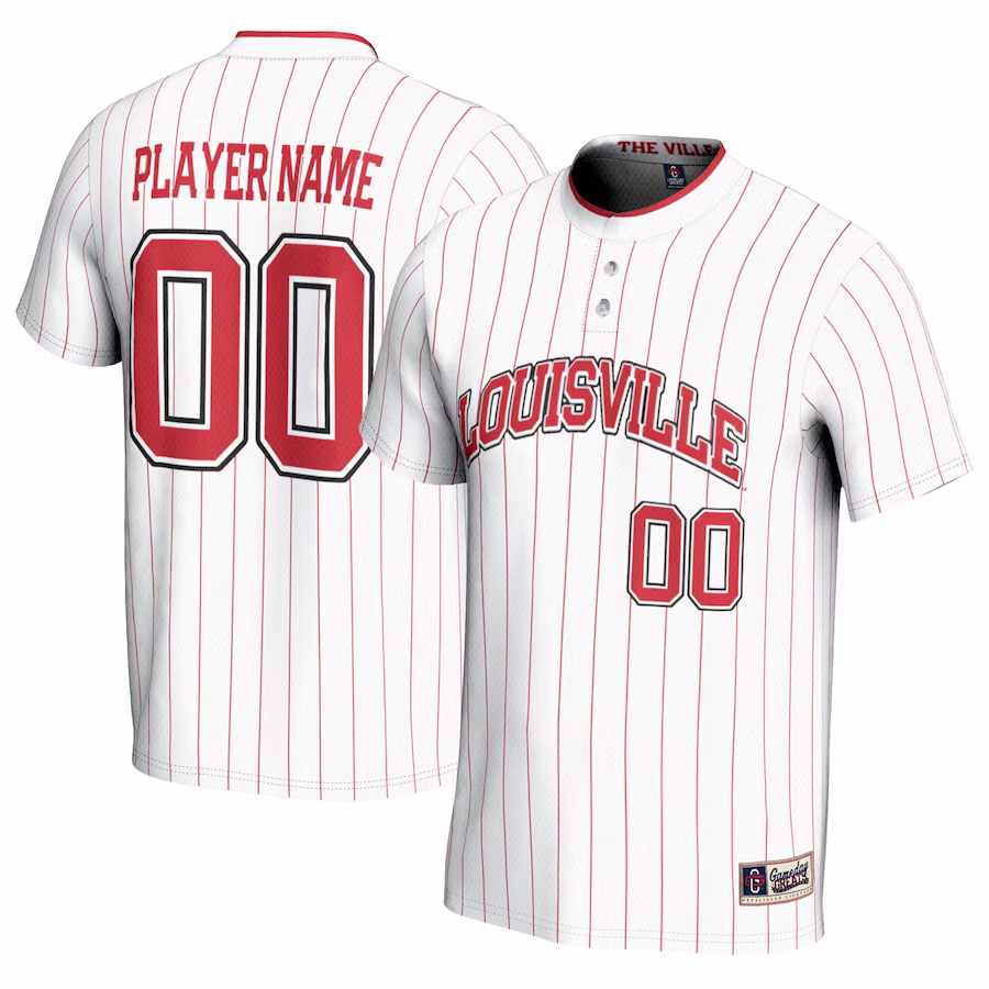 Louisville Cardinals GameDay Greats Youth NIL Pick-A-Player Lightweight Softball Jersey - White - ujerseystore