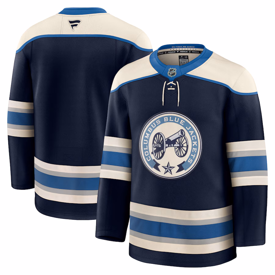 Men's Columbus Blue Jackets Fanatics Navy Alternate Premium Jersey - ujerseystore