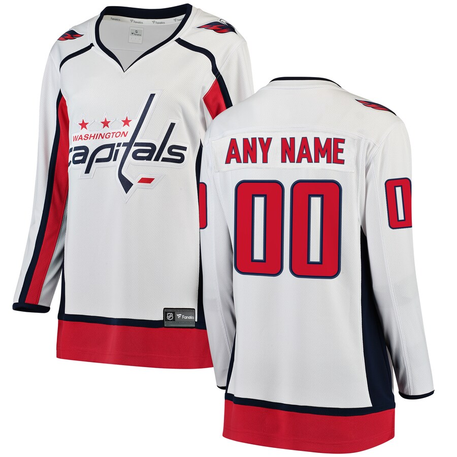 Women's Washington Capitals Fanatics Branded White Away Breakaway Custom Jersey - ujerseystore