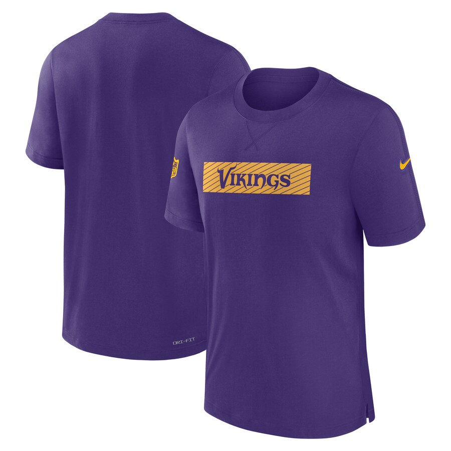 Men's Minnesota Vikings Nike Purple Sideline Player Performance T-Shirt - ujerseystore