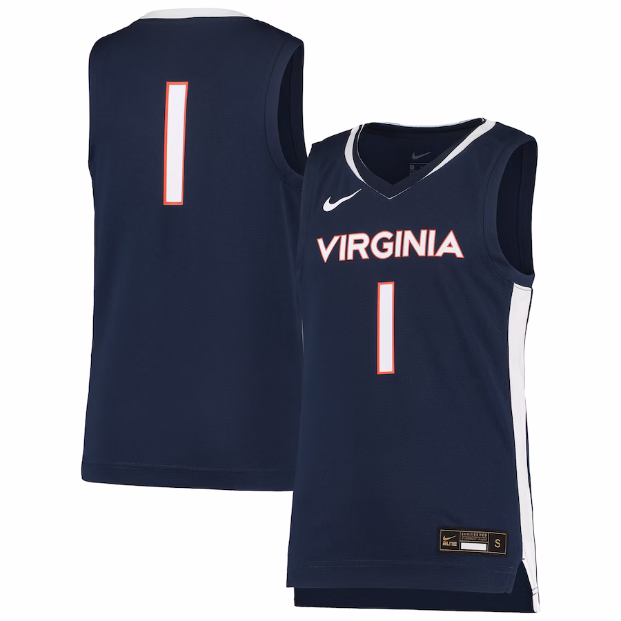#1 Virginia Cavaliers Nike Youth Team Replica Basketball Jersey - Navy - ujerseystore