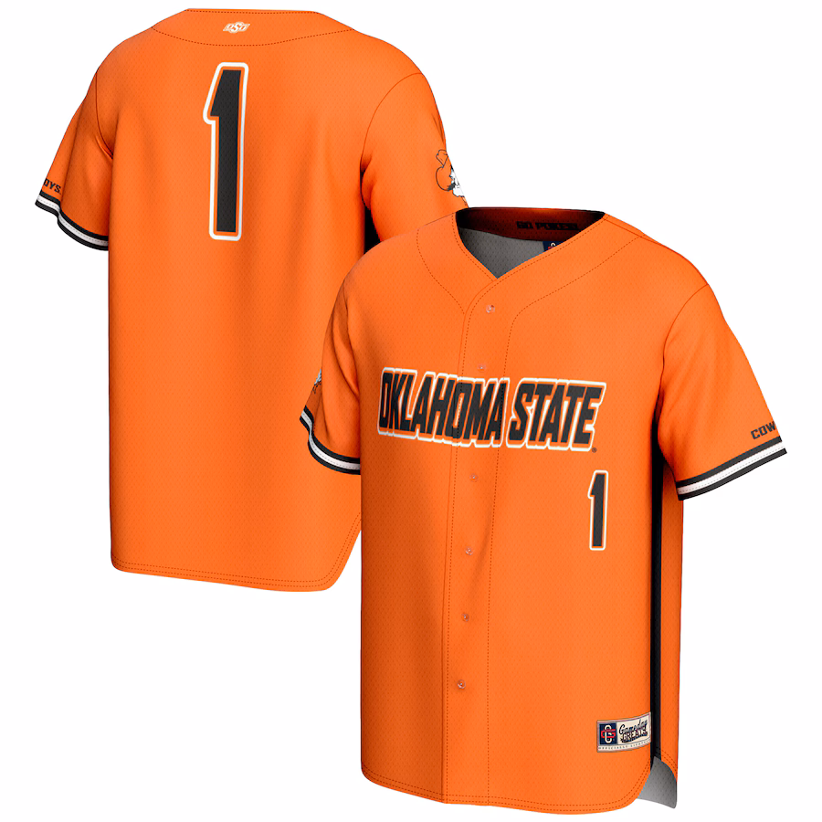 Men's GameDay Greats #1 Orange Oklahoma State Cowboys Lightweight Baseball Fashion Jersey - ujerseystore