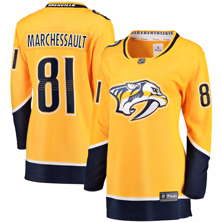 Women's Nashville Predators Jonathan Marchessault Fanatics Gold Home Premier Breakaway Player Jersey - ujerseystore