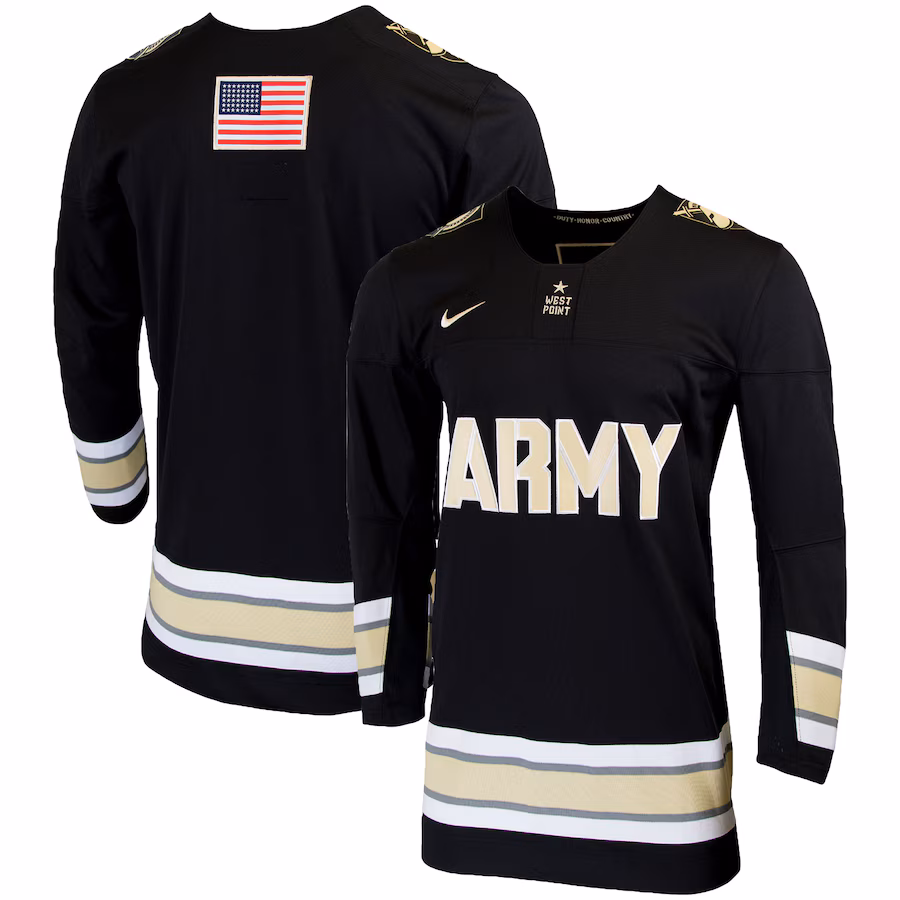 Men's Nike Black Army Black Knights Replica College Hockey Jersey - ujerseystore