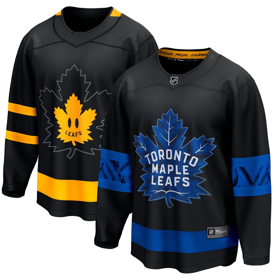 Men's Toronto Maple Leafs Fanatics Branded Black Alternate Premier Breakaway Reversible Blank Jersey - ujerseystore