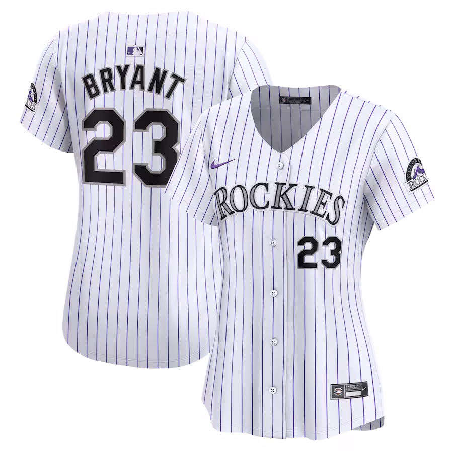 Women's Colorado Rockies Kris Bryant Nike White Home Limited Player Jersey - ujerseystore