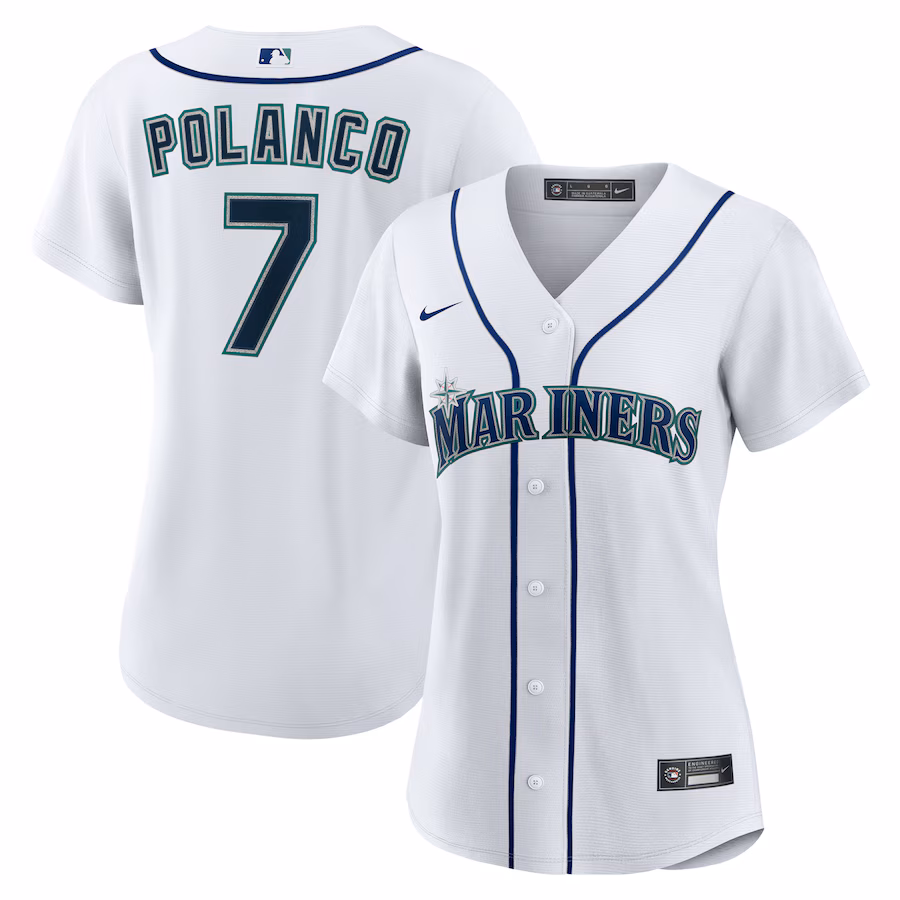 Women's Seattle Mariners Jorge Polanco Nike White Home Replica Jersey - ujerseystore
