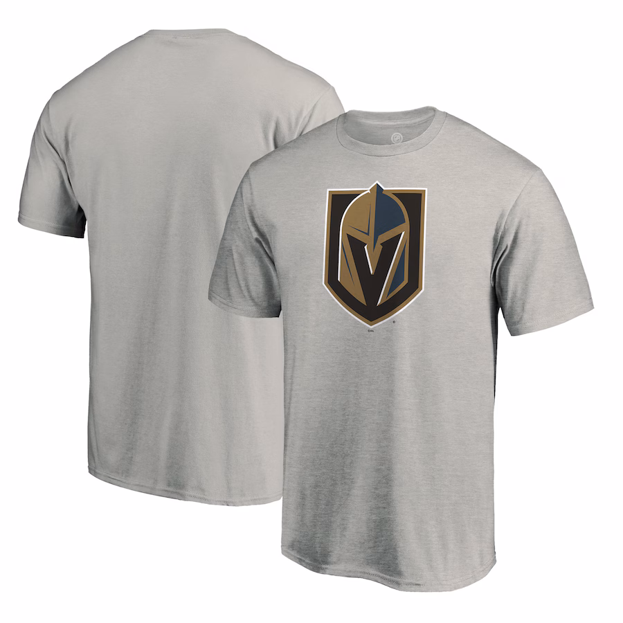 Men's Vegas Golden Knights Heather Gray Primary Logo T-Shirt - ujerseystore