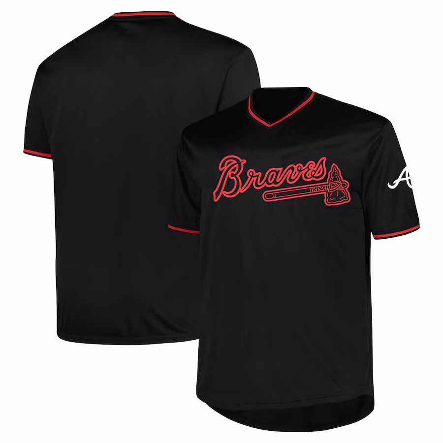 Men's Atlanta Braves Profile Black Big & Tall Pop Fashion Jersey - ujerseystore