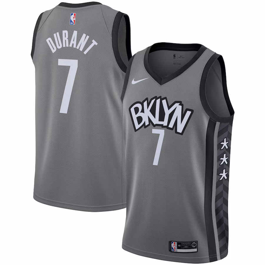 Men's Brooklyn Nets Kevin Durant Nike Gray 2019/2020 Swingman Jersey - Statement Edition - ujerseystore