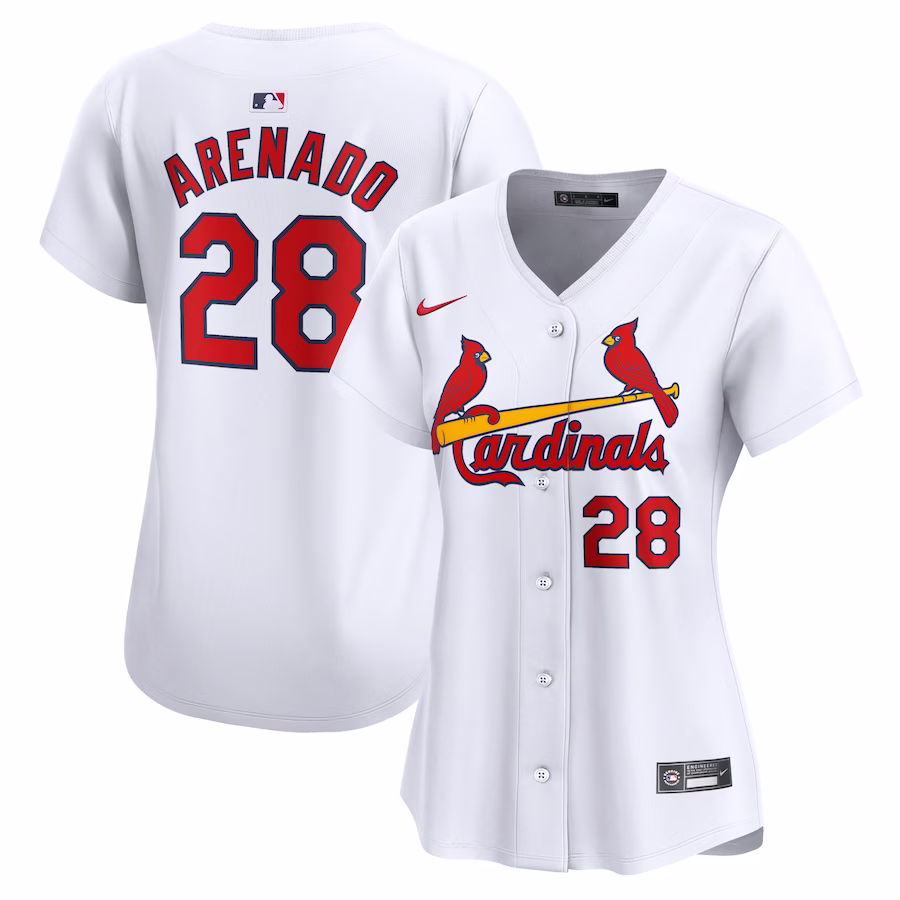 Women's St. Louis Cardinals Nolan Arenado Nike White Home Limited Player Jersey - ujerseystore