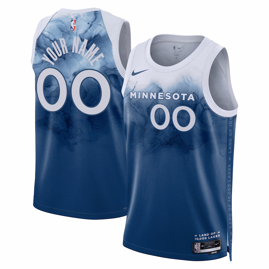 Unisex Minnesota Timberwolves Nike Blue 2023/24 Custom Swingman Jersey - City Edition - ujerseystore