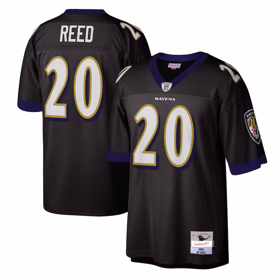 Men's Baltimore Ravens Ed Reed Mitchell & Ness Black Legacy Replica Jersey - ujerseystore