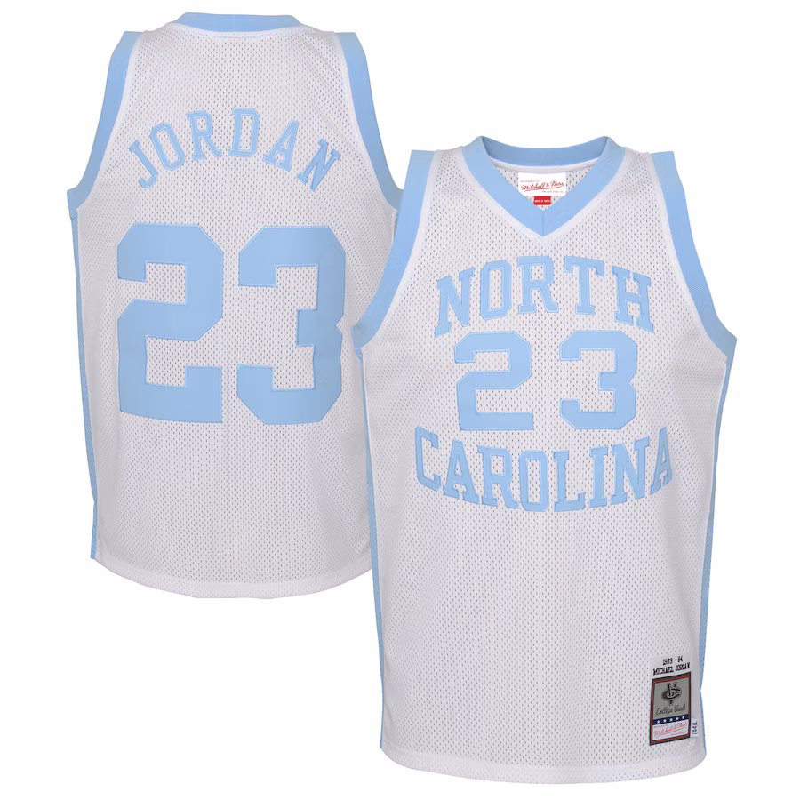 Michael Jordan North Carolina Tar Heels Mitchell & Ness Youth 1983/84 Authentic Retired Player Jersey - White - ujerseystore