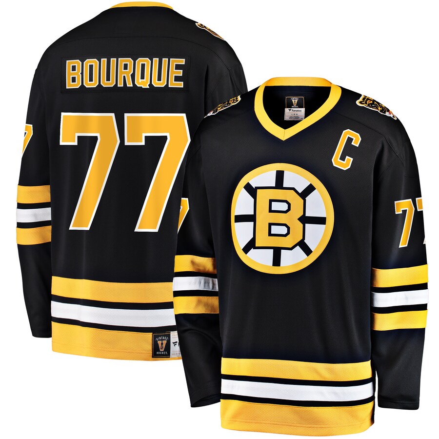 Men's Boston Bruins Ray Bourque Fanatics Branded Black Premier Breakaway Retired Player Jersey - ujerseystore