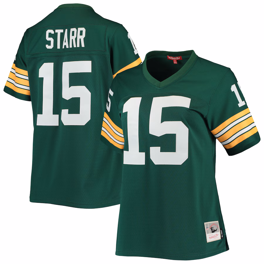 Women's Green Bay Packers Bart Starr Mitchell & Ness Green 1967 Legacy Replica Player Jersey - ujerseystore