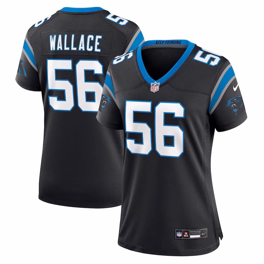 Women's Carolina Panthers Trevin Wallace Nike Black Game Jersey - ujerseystore