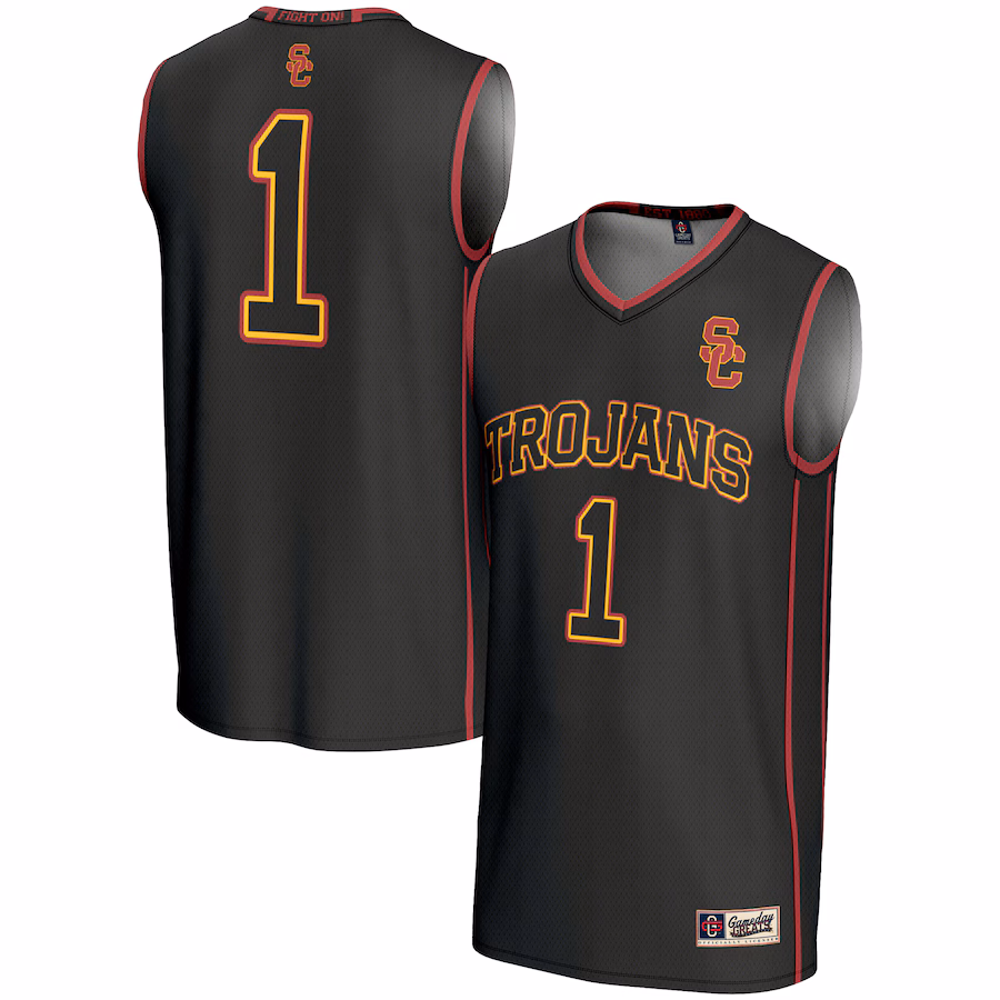 Youth GameDay Greats #1 Black USC Trojans Lightweight Basketball Jersey - ujerseystore