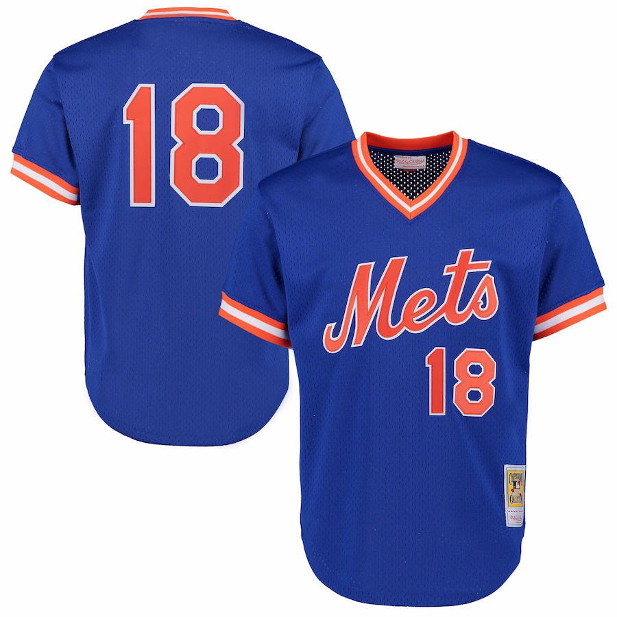 Men's New York Mets Darryl Strawberry Mitchell & Ness Royal Cooperstown Mesh Batting Practice Jersey - ujerseystore