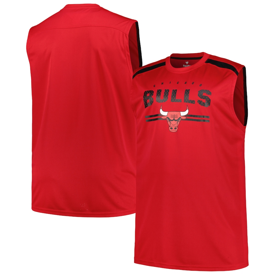 Men's Chicago Bulls Fanatics Red Big & Tall Birdseye Muscle Tank Top - ujerseystore
