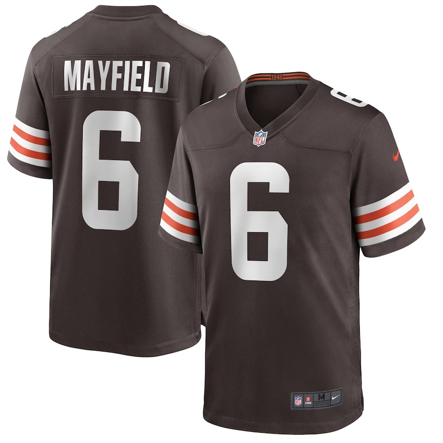 Men's Cleveland Browns Baker Mayfield Nike Brown Game Player Jersey - ujerseystore