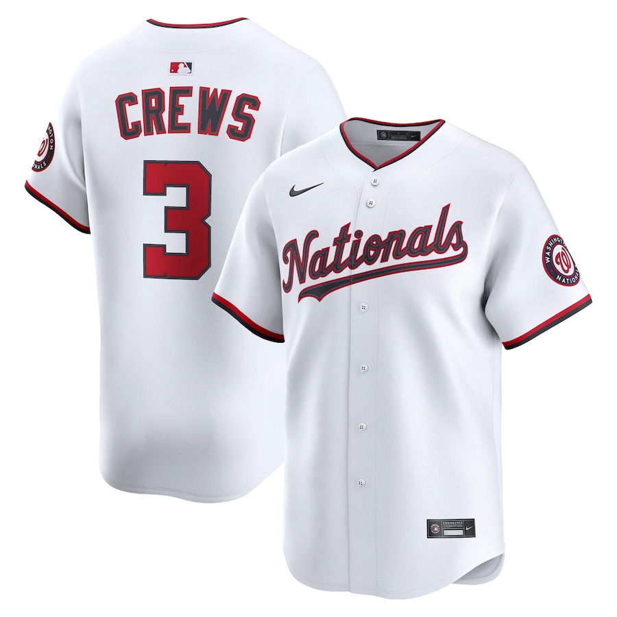 Men's Washington Nationals Dylan Crews Nike White Alternate Limited Player Jersey - ujerseystore