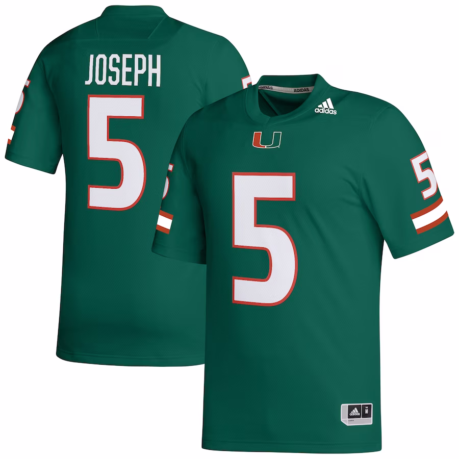 Ray Ray Joseph Miami Hurricanes adidas NIL Football Player Jersey - Green - ujerseystore