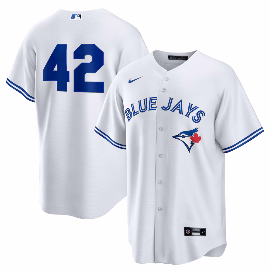 Men's Toronto Blue Jays Nike White Home 2025 Jackie Robinson Day Replica Jersey - ujerseystore