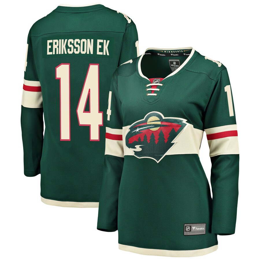 Women's Minnesota Wild Joel Eriksson Ek Fanatics Branded Green Breakaway Player Jersey - ujerseystore