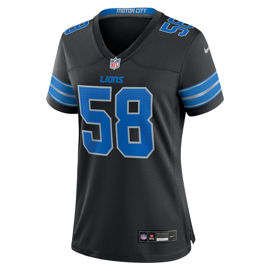 Women's Detroit Lions Penei Sewell Nike Black 2nd Alternate Game Jersey - ujerseystore