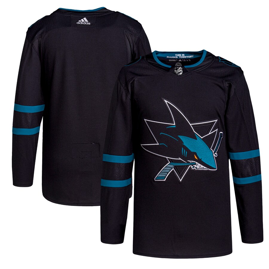 Men's San Jose Sharks adidas Black Alternate Primegreen Authentic Pro Jersey - ujerseystore