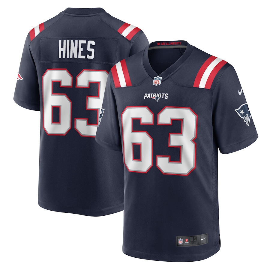 Men's New England Patriots Chasen Hines Nike Navy Game Player Jersey - ujerseystore