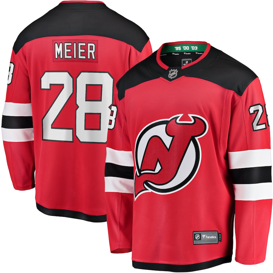 Men's New Jersey Devils Timo Meier Fanatics Red Home Breakaway Jersey - ujerseystore