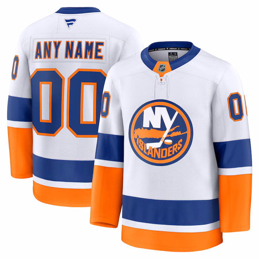 Men's New York Islanders Fanatics White Away Premium Custom Jersey - ujerseystore