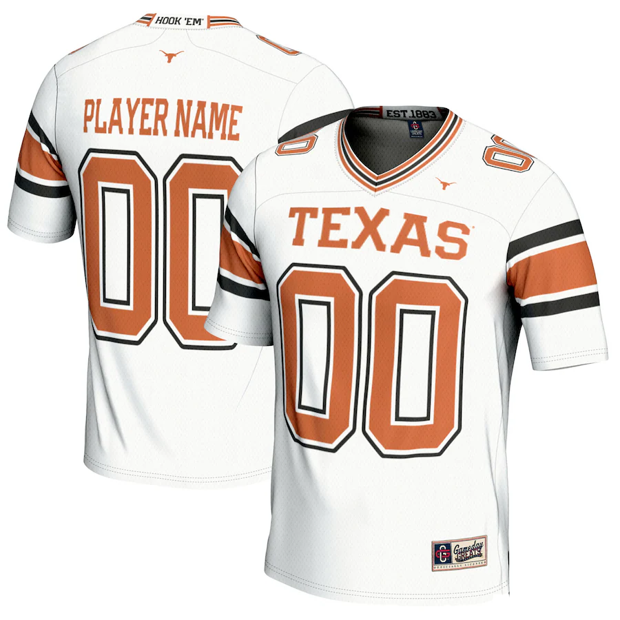 Texas Longhorns GameDay Greats NIL Pick-A-Player Football Fashion Jersey - White - ujerseystore