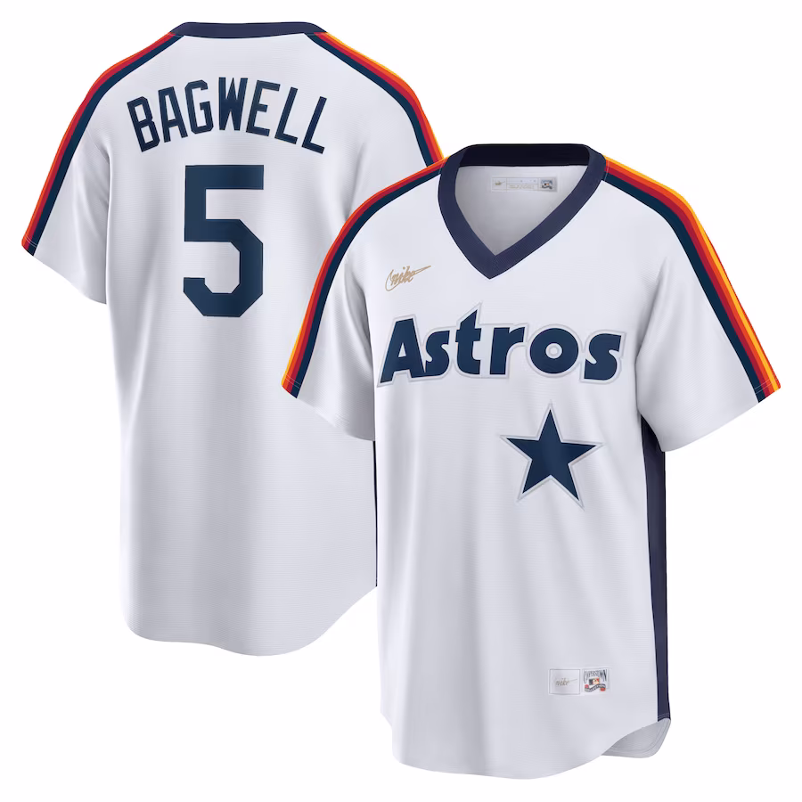 Men's Houston Astros Jeff Bagwell Nike White Home Cooperstown Collection Logo Player Jersey - ujerseystore