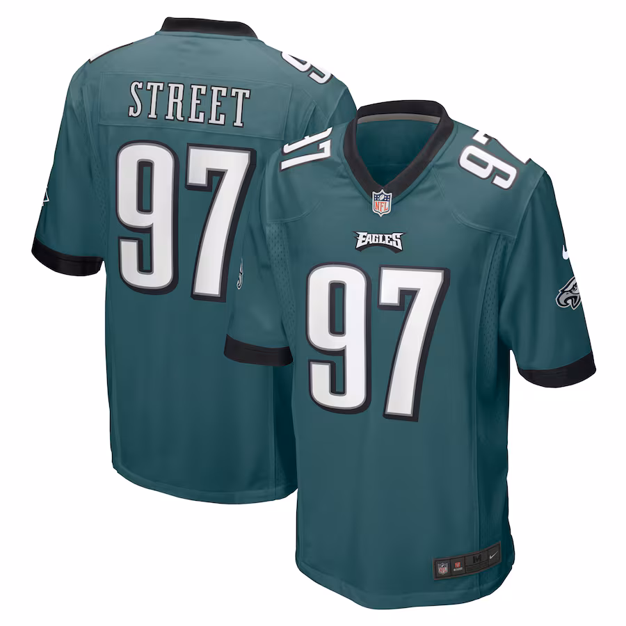 Men's Philadelphia Eagles Kentavius Street Nike Midnight Green Game Player Jersey - ujerseystore