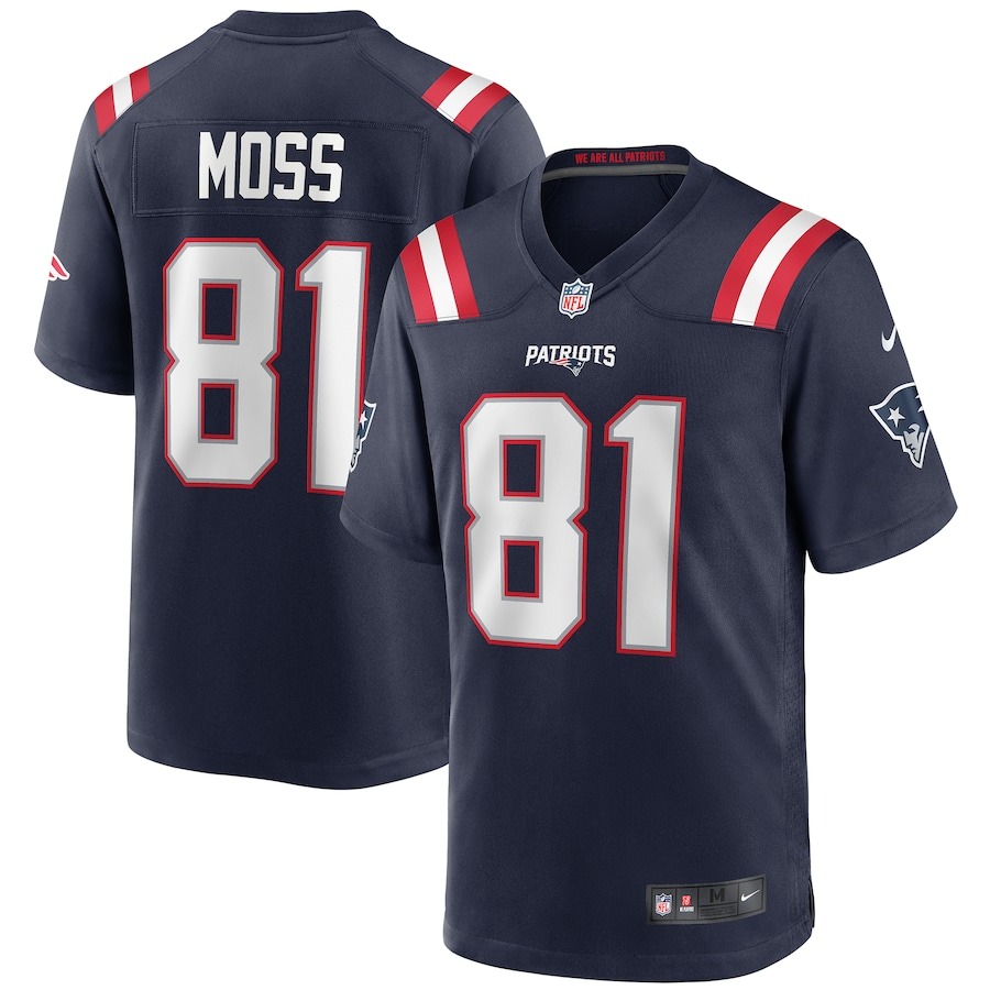 Men's New England Patriots Randy Moss Nike Navy Game Retired Player Jersey - ujerseystore