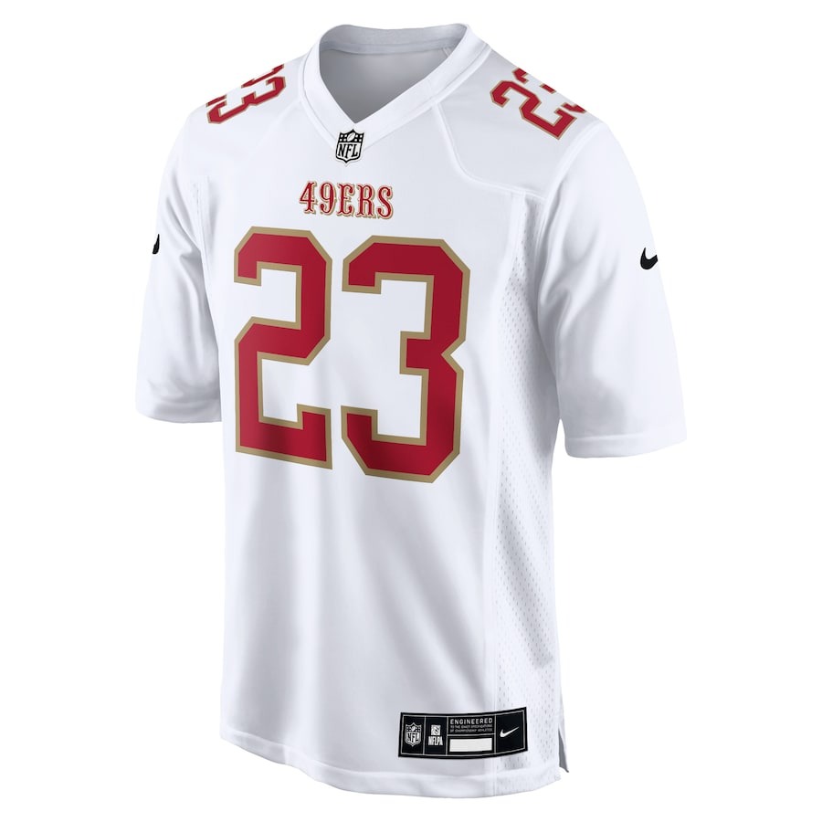 Men's San Francisco 49ers Christian McCaffrey Nike Tundra White Fashion Game Jersey - ujerseystore