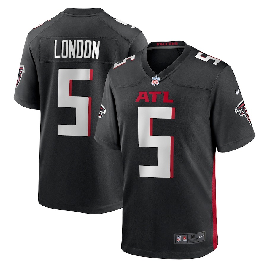 Men's Atlanta Falcons Drake London Nike Black Player Game Jersey - ujerseystore