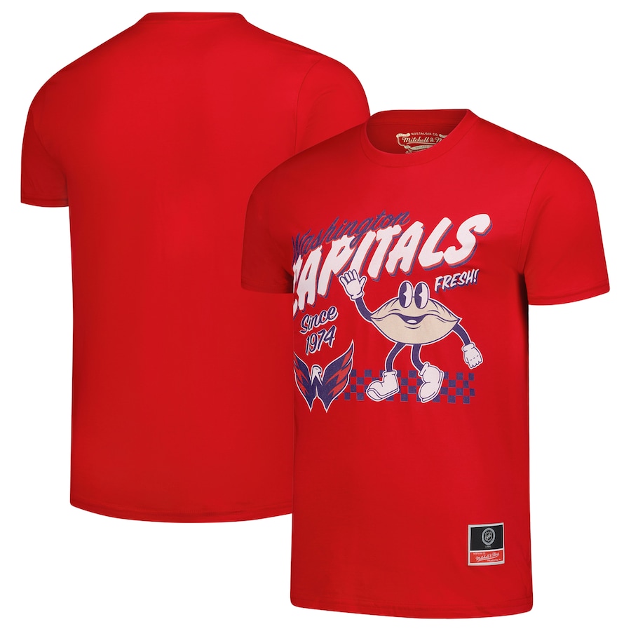 Men's Washington Capitals Mitchell & Ness Red Local Food T-Shirt - ujerseystore