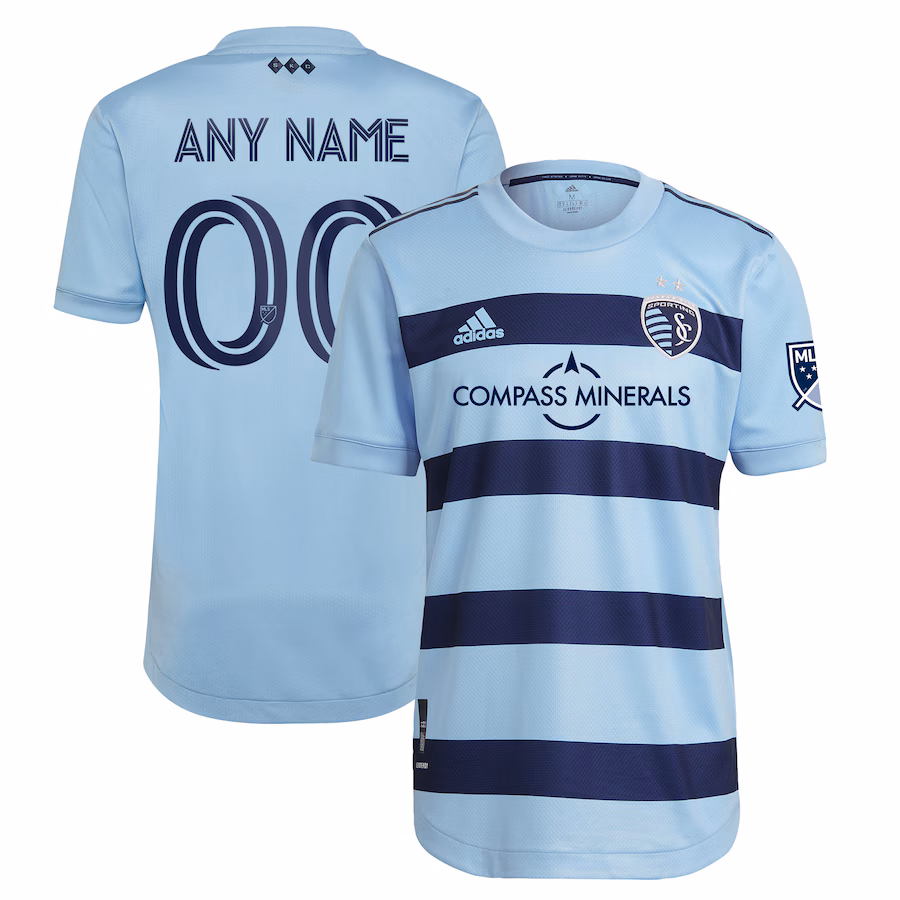 Men's Sporting Kansas City adidas Light Blue 2021 Primary Team Authentic Custom Jersey - ujerseystore