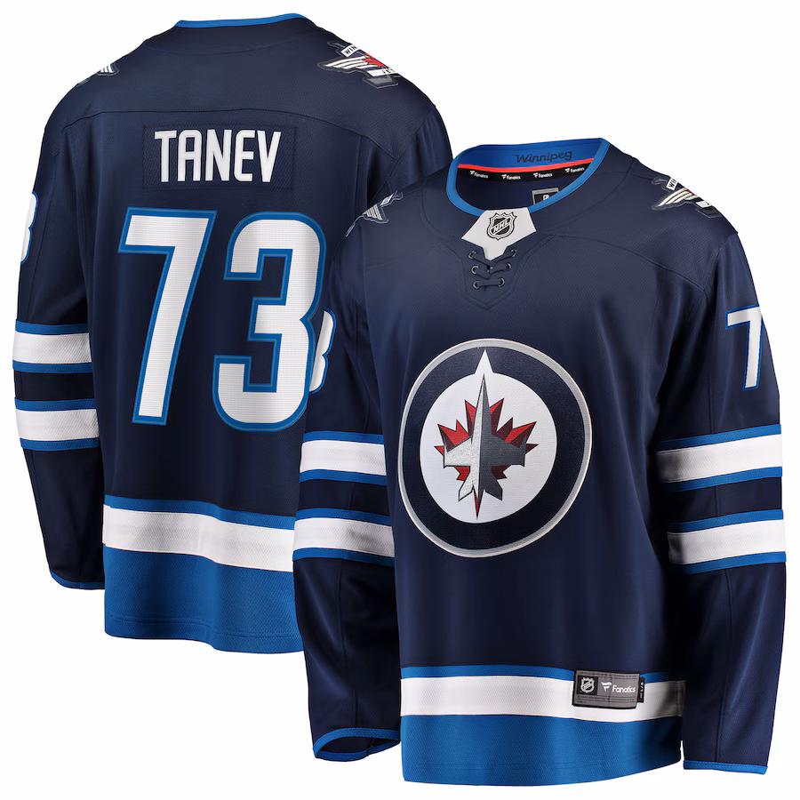 Men's Winnipeg Jets Brandon Tanev Fanatics Navy Home Breakaway Jersey - ujerseystore