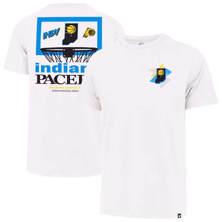 Men's Indiana Pacers  '47 White City Edition Backboard T-Shirt - ujerseystore