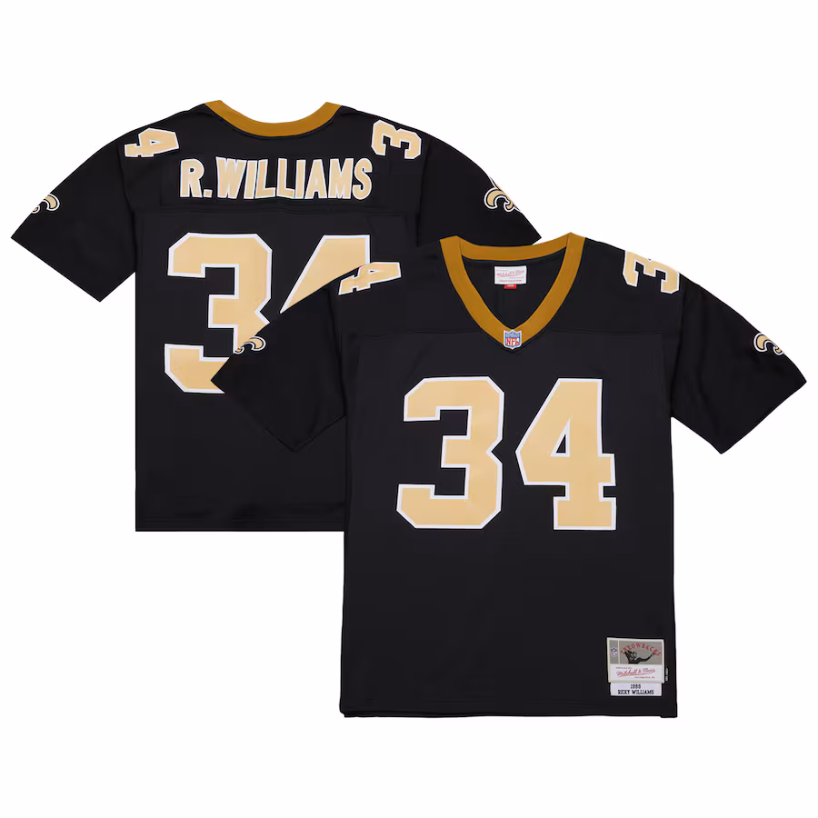 Men's New Orleans Saints Ricky Williams Mitchell & Ness Black 1999 Legacy Replica Jersey - ujerseystore